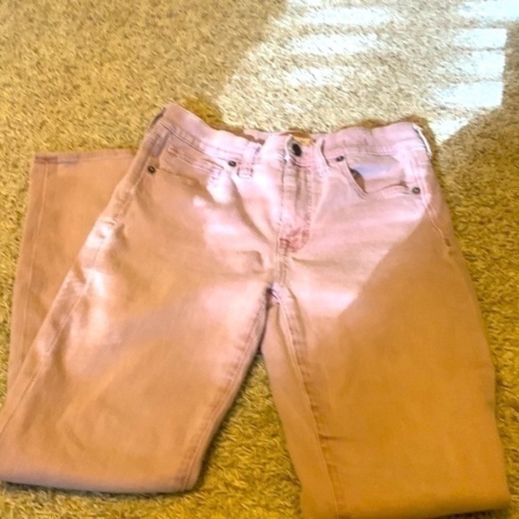 Madewell pink jeans high riser skinny skinny crop - Picture 7 of 9